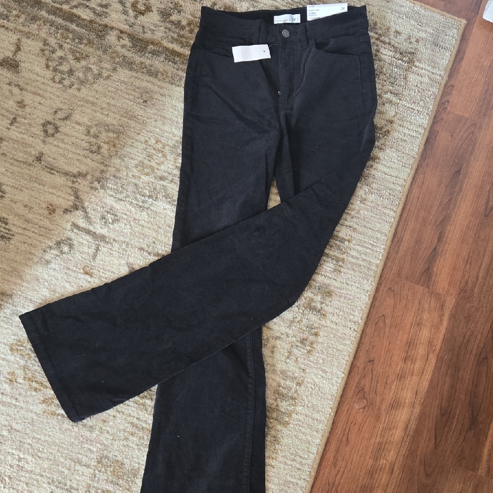 NWT LOFT Black Velvet Flare Pants